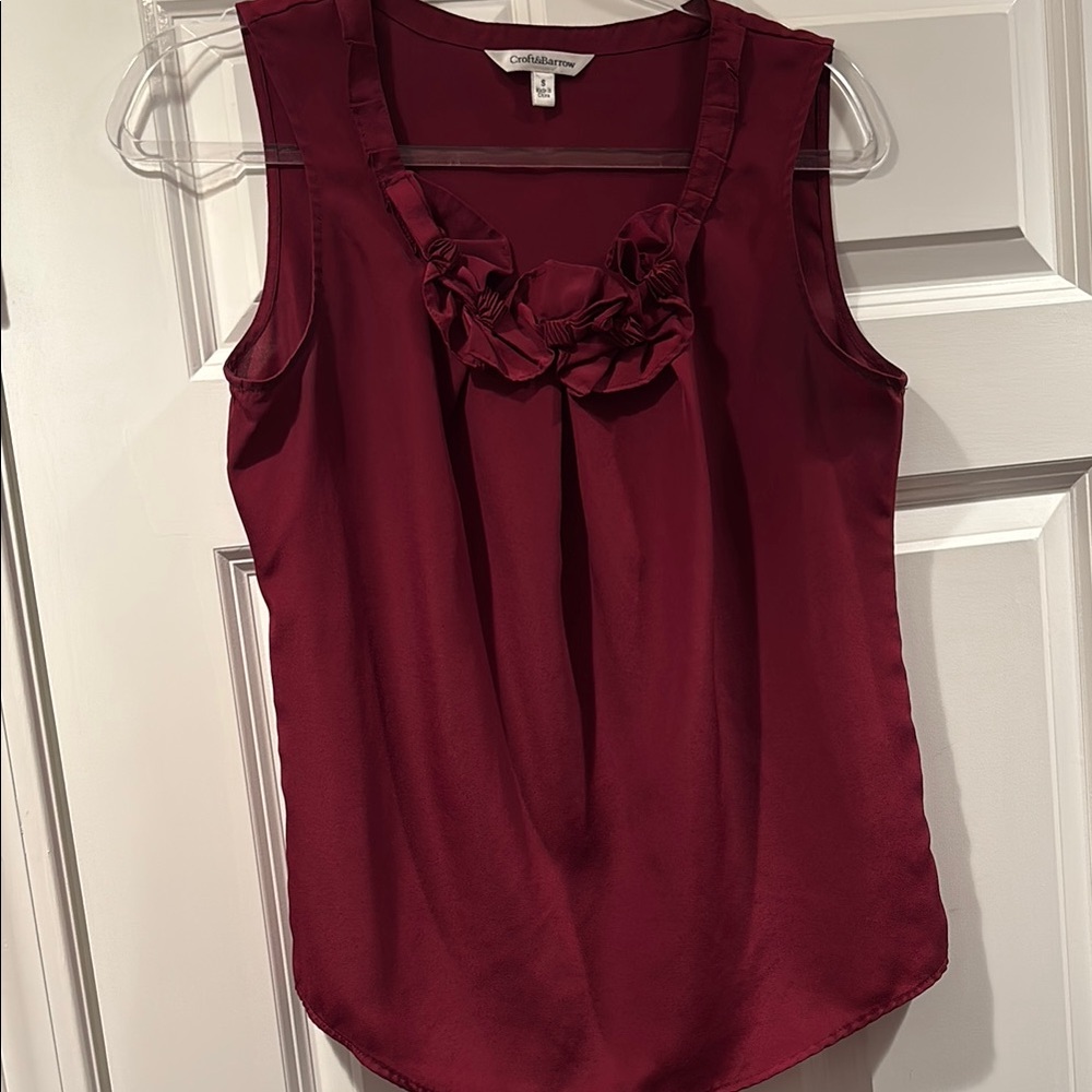 Coldwater Creek Burgundy Sleeveless Top